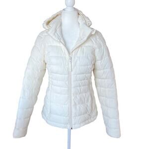 Abercrombie & Fitch White Stretch Lightweight Packable Puffer Women's Size M